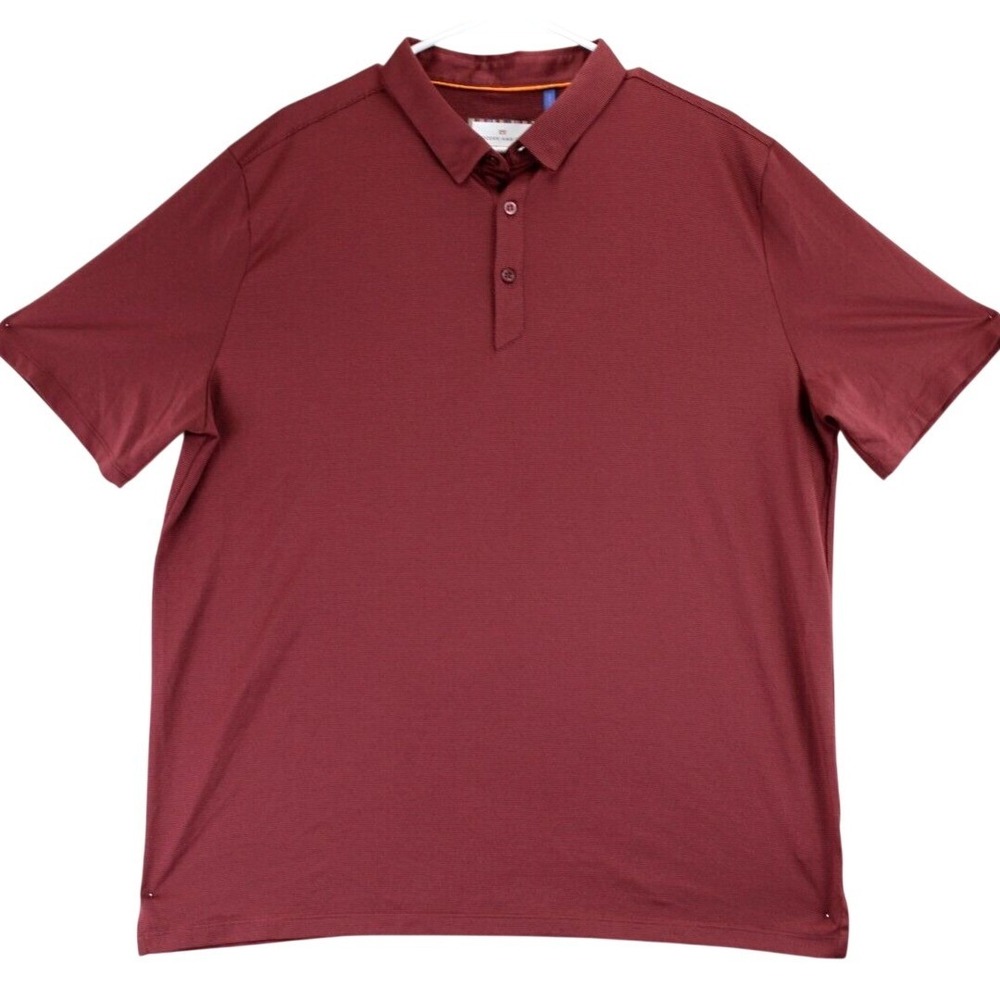 Modern Ambition Men's Burgundy‎ Textured Polo Shirt Golf Casual XL